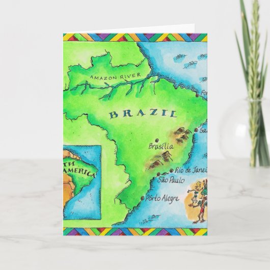 Kaart van Brazilië (Voorkant)