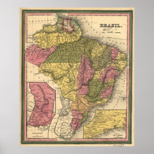  kaart van Brazilië (1846) Poster
