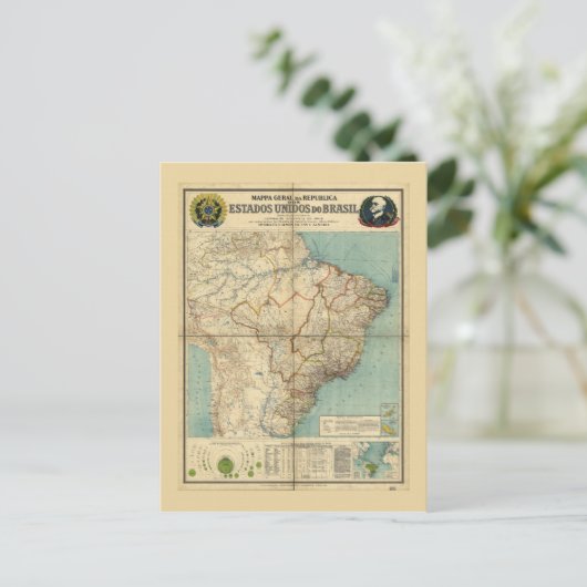 Kaart van Brazilië (1908) (Staand voorkant)