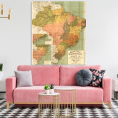 Kaart van Brazilië Canvas Afdruk (Insitu (Woonkamer))