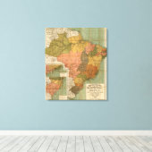 Kaart van Brazilië Canvas Afdruk (Insitu (Houten vloer))