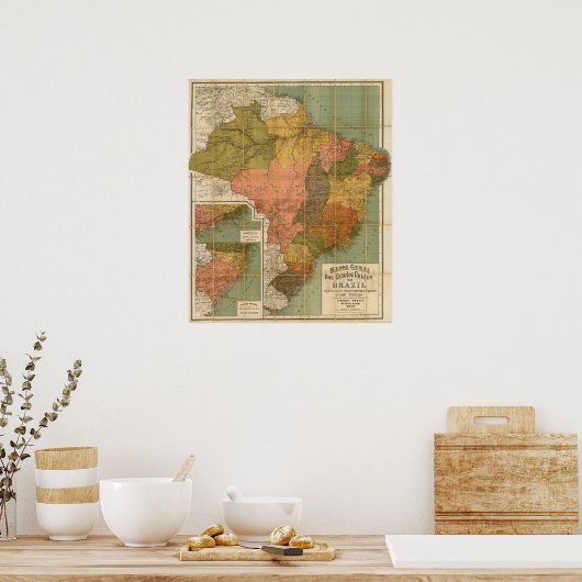 Kaart van Brazilië Poster (Keuken)