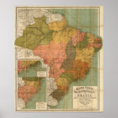 Kaart van Brazilië Poster (Voorkant)