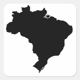 Kaart van Brazilië Vierkante Sticker