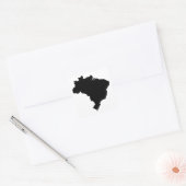 Kaart van Brazilië Vierkante Sticker (Envelop)