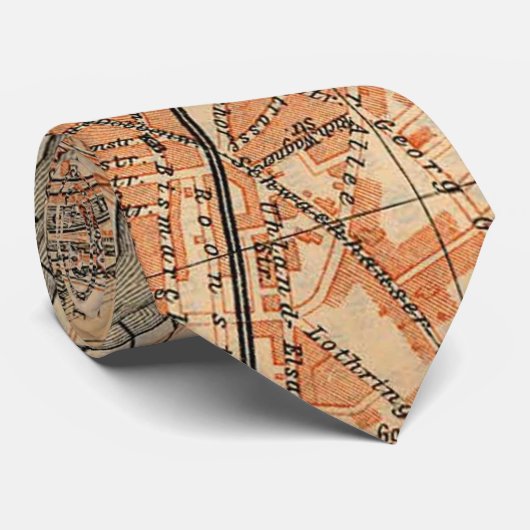  kaart van Bremen Duitsland (1910) Stropdas (Opgerold)