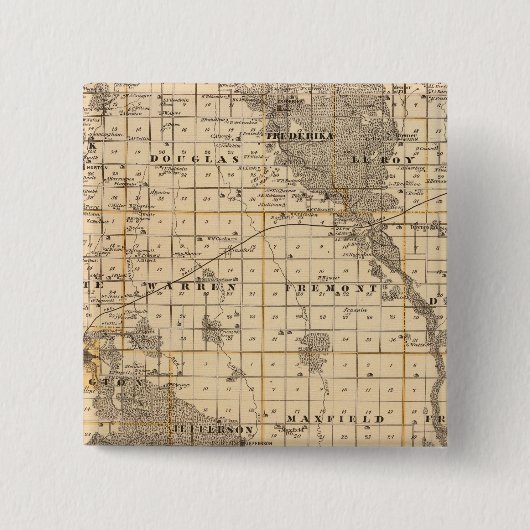 Kaart van Bremer County Vierkante Button 5,1 Cm (Voorkant)