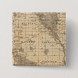 Kaart van Bremer County Vierkante Button 5,1 Cm