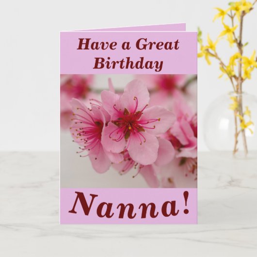 Kaart van Bright en Vette Floral Birthday voor Nan (Gele Bloem)