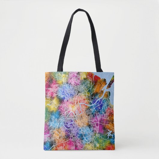 Kaart van Brisbane Australia Tote Bag (Voorkant)