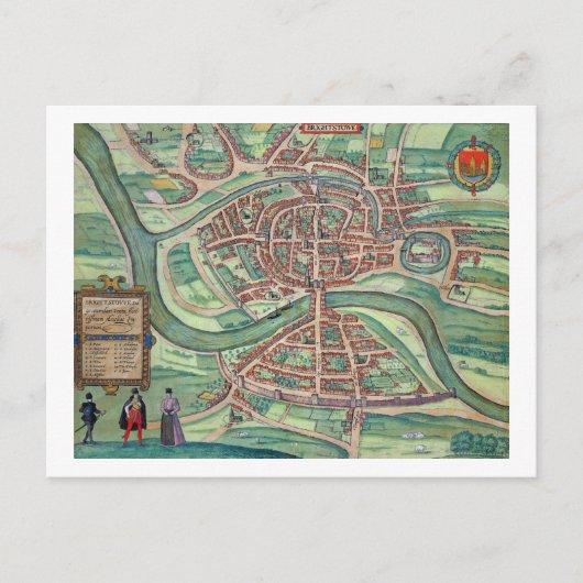 Kaart van Bristol, van "Civitates Orbis Terrarum" (Voorkant)