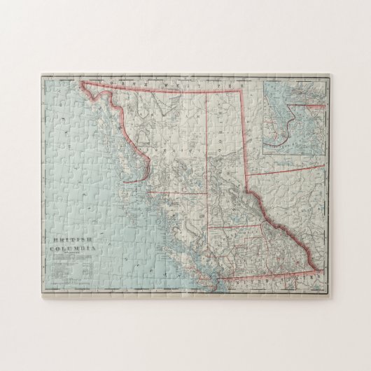 kaart van British Columbia (1901) Legpuzzel (Horizontaal)