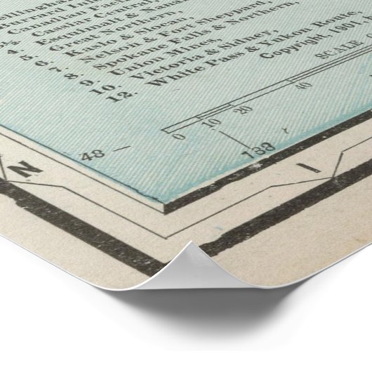  kaart van British Columbia (1901) Poster (Hoek)