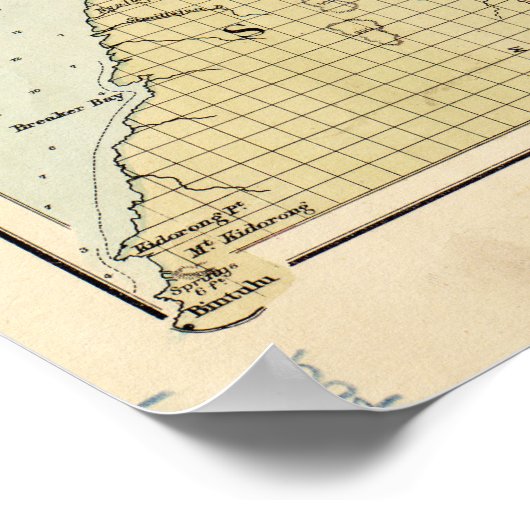 Kaart van British North Borneo (1899) Poster (Hoek)