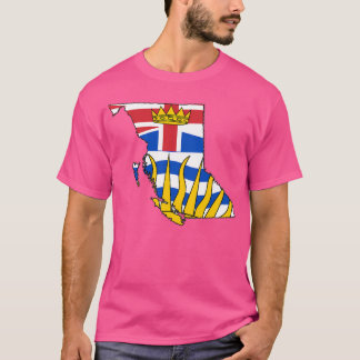 Kaart van Brits-Columbia met vlag A van Brits-Colu T-shirt