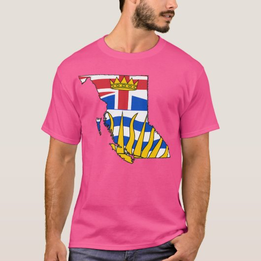 Kaart van Brits-Columbia met vlag A van Brits-Colu T-shirt (Voorkant)