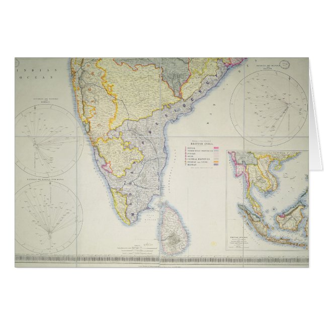 Kaart van Brits Zuid-India, 1872 (Voorkant Horizontaal)