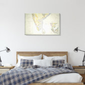 Kaart van Brits Zuid-India, 1872 Canvas Afdruk (Insitu (Slaapkamer))