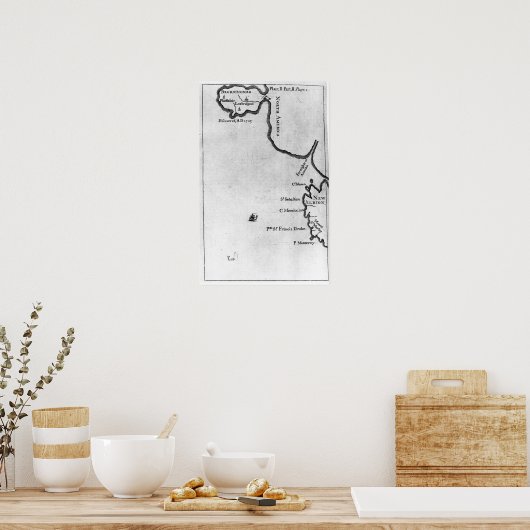 Kaart van Brobdingnag Poster (Keuken)