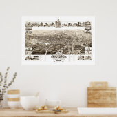 Kaart van Brockton, Massachusetts in 1882 Poster (Keuken)