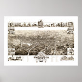 Kaart van Brockton, Massachusetts in 1882 Poster (Voorkant)