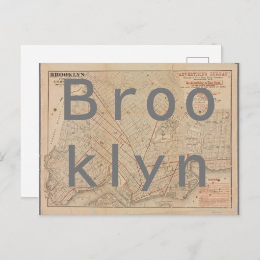 kaart van Brooklyn (Voorkant / Achterkant)