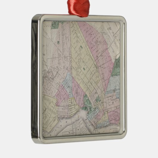  kaart van Brooklyn (1873) Metalen Ornament (Rechts)