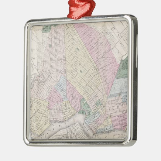  kaart van Brooklyn (1873) Metalen Ornament (Links)