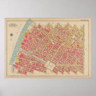 kaart van Brooklyn George Washington Bromley Poster