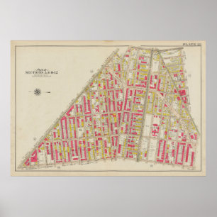 kaart van Brooklyn George Washington Bromley Poster