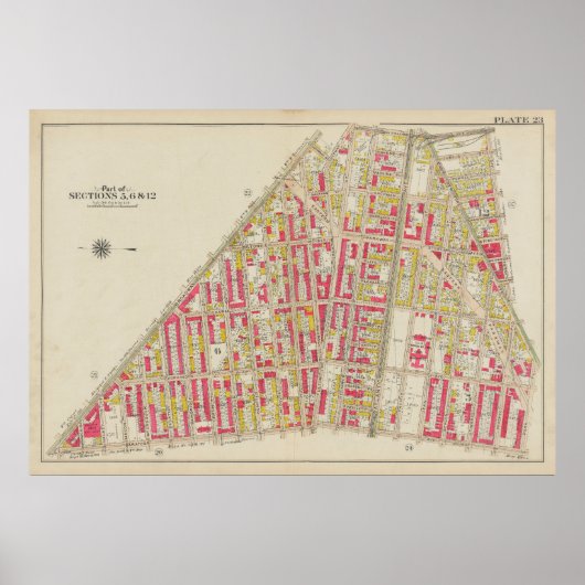  kaart van Brooklyn | George Washington Bromley Poster (Voorkant)