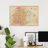 kaart van Brooklyn | George Washington Bromley Poster (Thuiskantoor)