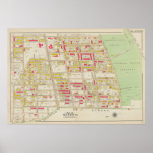 kaart van Brooklyn George Washington Bromley Poster
