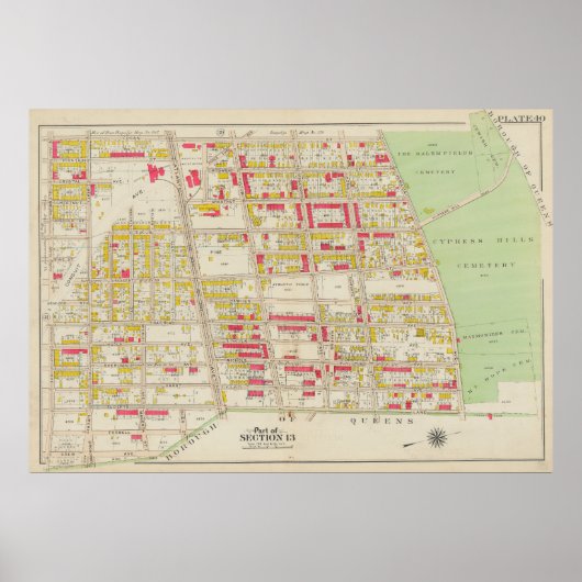  kaart van Brooklyn | George Washington Bromley Poster (Voorkant)