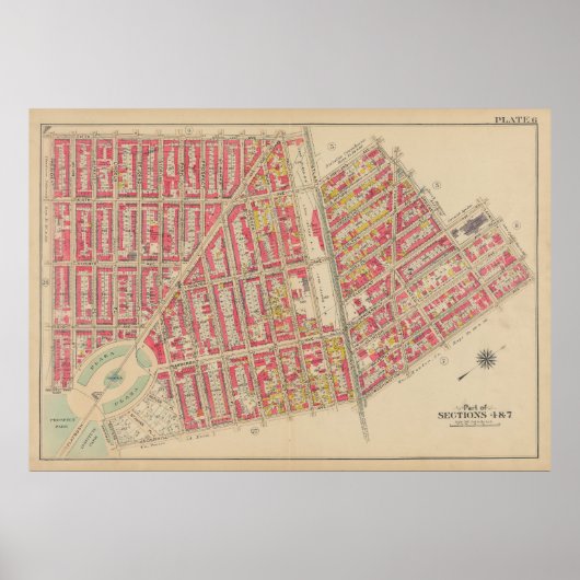 kaart van Brooklyn | George Washington Bromley Poster (Voorkant)