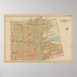 kaart van Brooklyn George Washington Bromley Poster