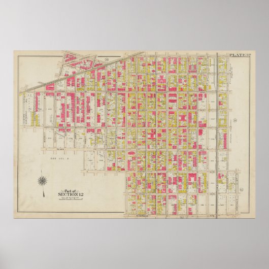 kaart van Brooklyn | George Washington Bromley Poster (Voorkant)