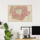 kaart van Brooklyn | George Washington Bromley Poster (Thuiskantoor)