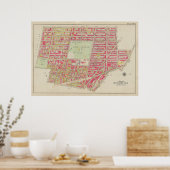 kaart van Brooklyn | George Washington Bromley Poster (Keuken)