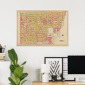 kaart van Brooklyn | George Washington Bromley Poster (Thuiskantoor)
