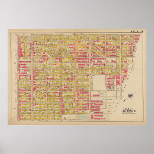 kaart van Brooklyn | George Washington Bromley Poster (Voorkant)