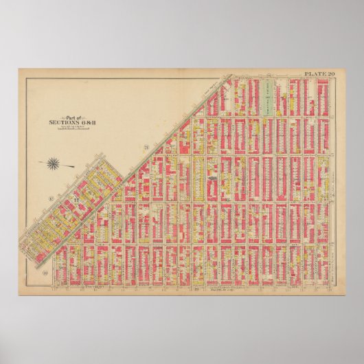 kaart van Brooklyn | George Washington Bromley Poster (Voorkant)
