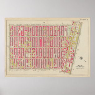 kaart van Brooklyn George Washington Bromley Poster