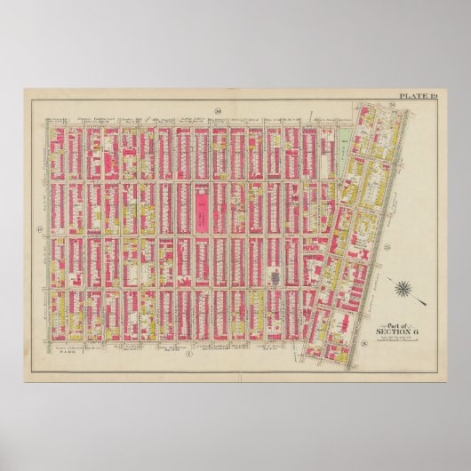 kaart van Brooklyn | George Washington Bromley Poster (Voorkant)
