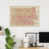 kaart van Brooklyn | George Washington Bromley Poster (Thuiskantoor)