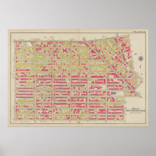 kaart van Brooklyn | George Washington Bromley Poster (Voorkant)