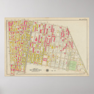 kaart van Brooklyn George Washington Bromley Poster