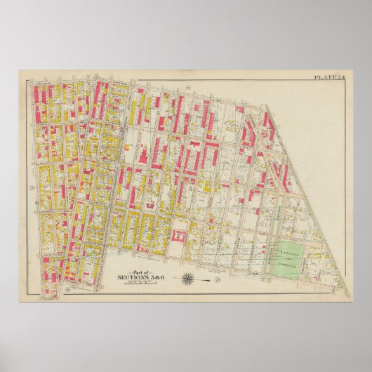 kaart van Brooklyn | George Washington Bromley Poster (Voorkant)