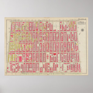 kaart van Brooklyn George Washington Bromley Poster