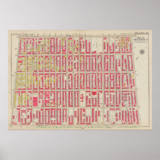  kaart van Brooklyn | George Washington Bromley Poster (Voorkant)